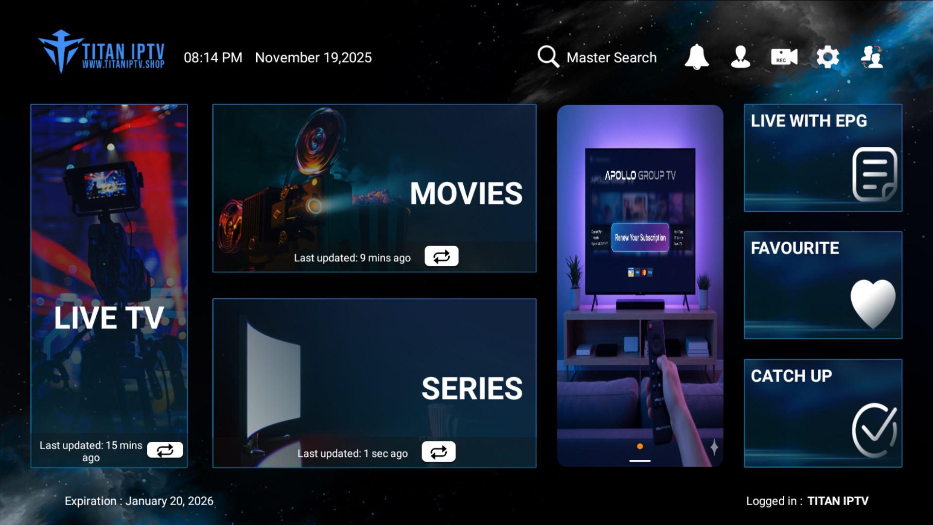 Titan IPTV Premium 4K Subscription Box